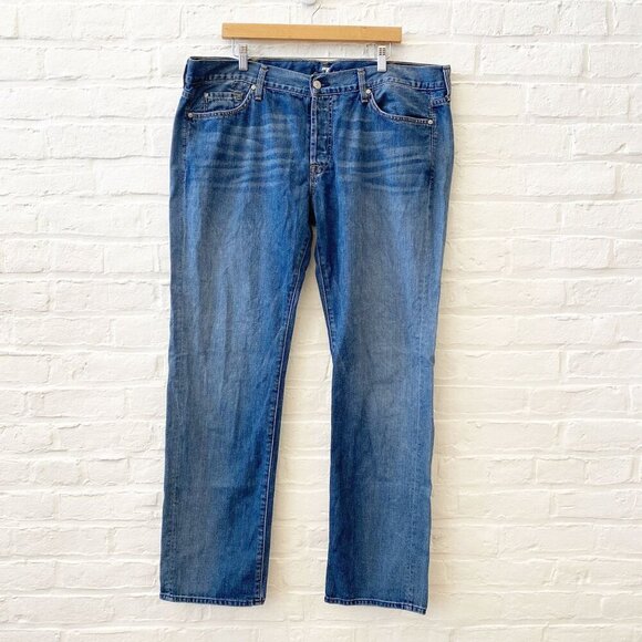 7 For All Mankind || 7FAM The Standard Straight Leg Jeans Blue 40 - Picture 1 of 8